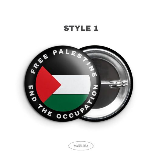 End the Occupation, Free Palestine Pin Back Button