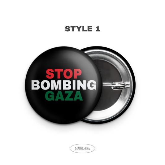 Stop Bombing Gaza Pin Back Button